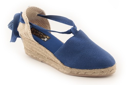 Alpargata cuña media con cintas mujer (Mod.503)