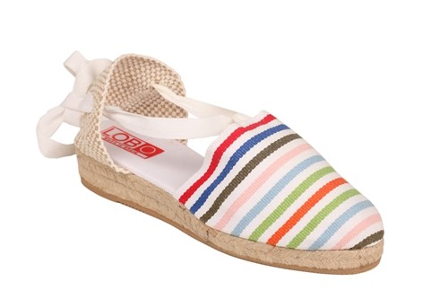 Alpargata cuña baja con cintas niños (Mod. 100)
