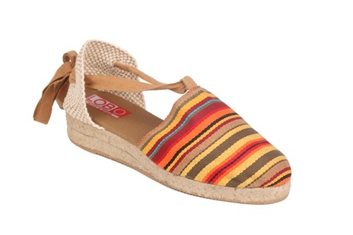 Alpargata cuña baja con cintas niños (Mod. 100)