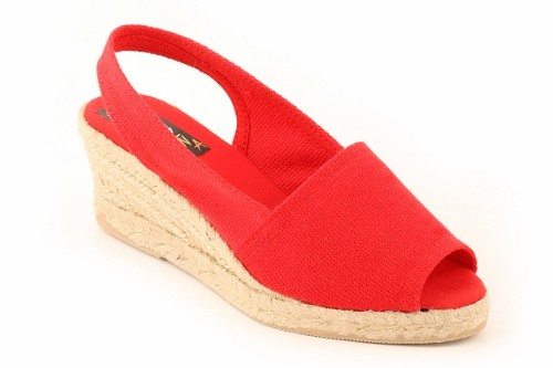 Alpargata cuña media abierta y talonera mujer (Mod. 303)