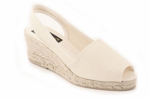 Alpargata cuña media abierta y talonera mujer (Mod. 303)