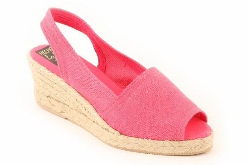 Alpargata cuña media abierta y talonera mujer (Mod. 303)