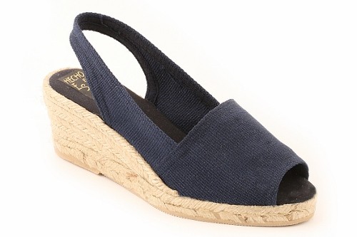 Alpargata cuña media abierta y talonera mujer (Mod. 303)