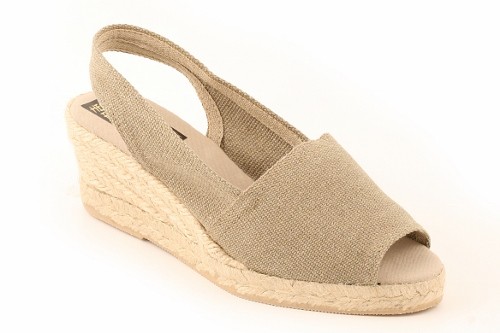 Alpargata cuña media abierta y talonera mujer (Mod. 303)