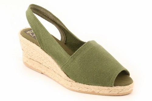 Alpargata cuña media abierta y talonera mujer (Mod. 303)