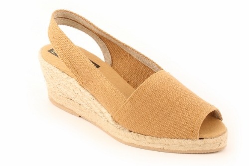 Alpargata cuña media abierta y talonera mujer (Mod. 303)