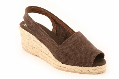 Alpargata cuña media abierta y talonera mujer (Mod. 303)