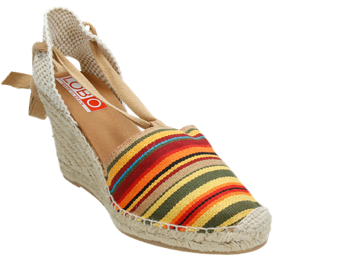 Alpargata cuña alta con cintas mujer (Mod.500)