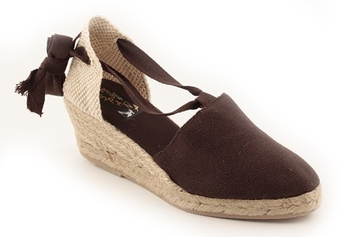 Alpargata cuña media con cintas mujer (Mod.503)