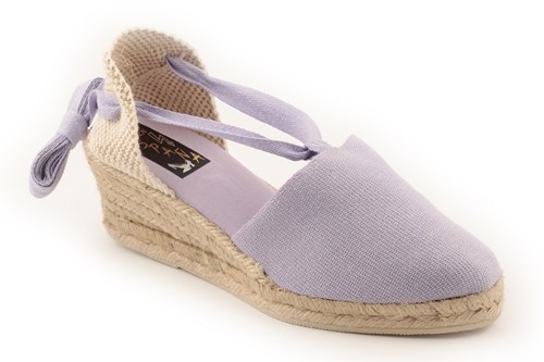 Alpargata cuña media con cintas mujer (Mod.503)