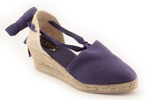 Alpargata cuña media con cintas mujer (Mod.503)