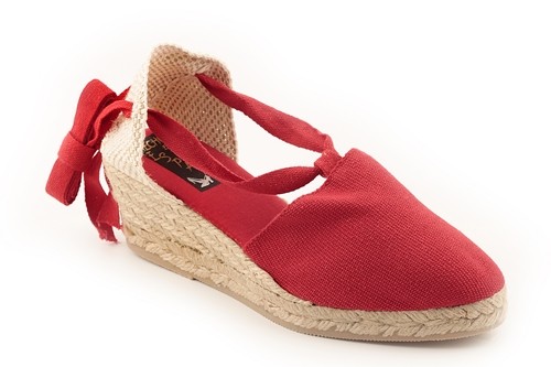 Alpargata cuña media con cintas mujer (Mod.503)
