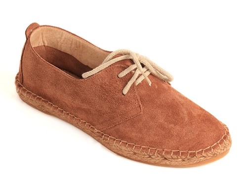 Alpargata plana Blucher de serraje para mujer (Mod.37)