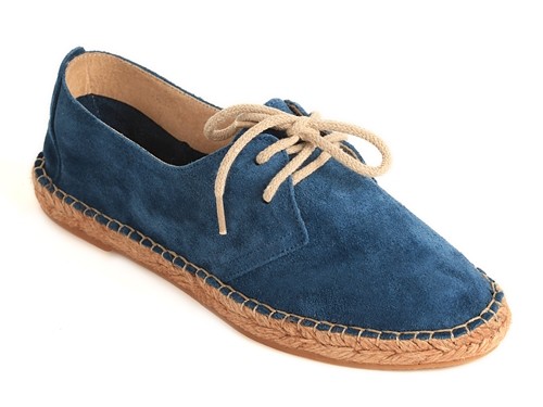 Alpargata plana Blucher de serraje para mujer (Mod.37)