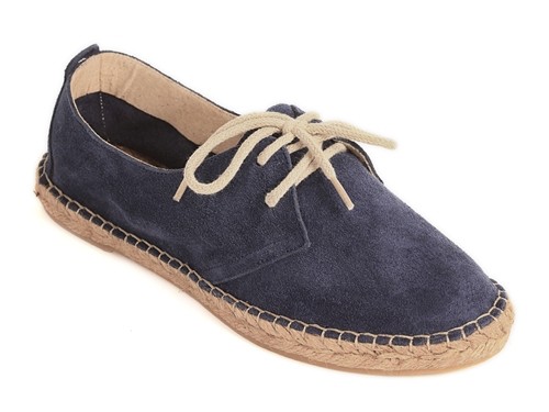 Alpargata plana Blucher de serraje para mujer (Mod.37)