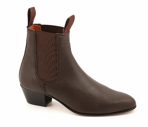 Botín de piel con tacón cubano (510-03)