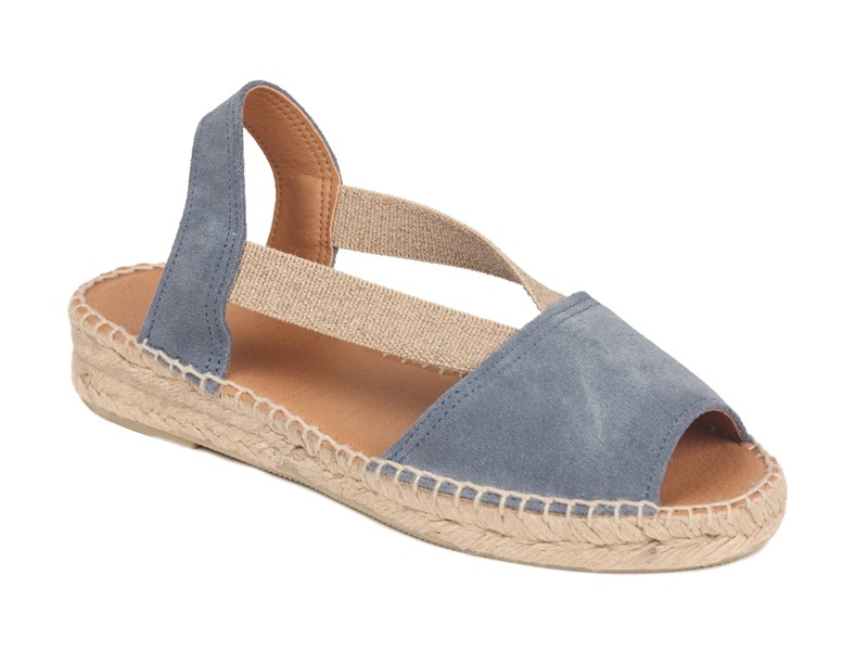 Alpargata ANIA cuña baja de serraje con elásticos mujer