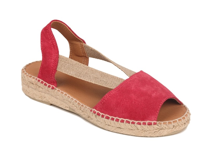 Alpargata ANIA cuña baja de serraje con elásticos mujer