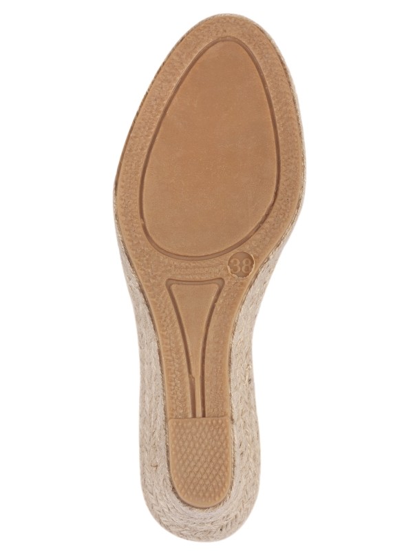 Alpargata KEYLA Desflecada cuña media y puntera con cintas
