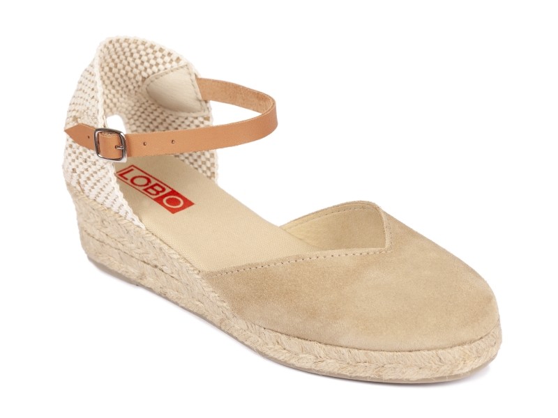 Alpargata GAIA SERRAJE cuña media escote en V con pulsera